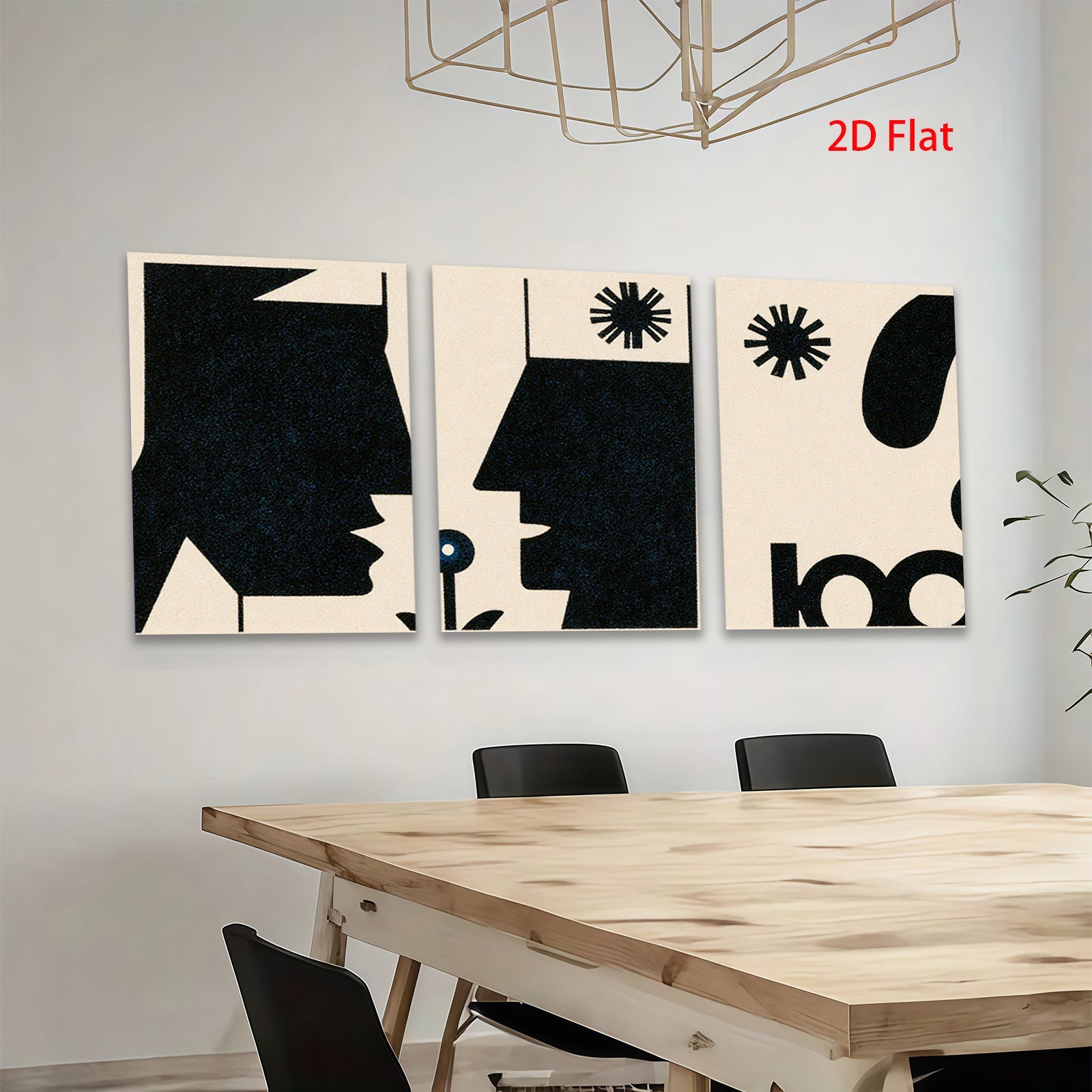 2D flat 1pc minimalist faces plant growth modern wall art for living room bedroom office decor gallery wrapped canvas prints farmhouse style inspirational home decoration