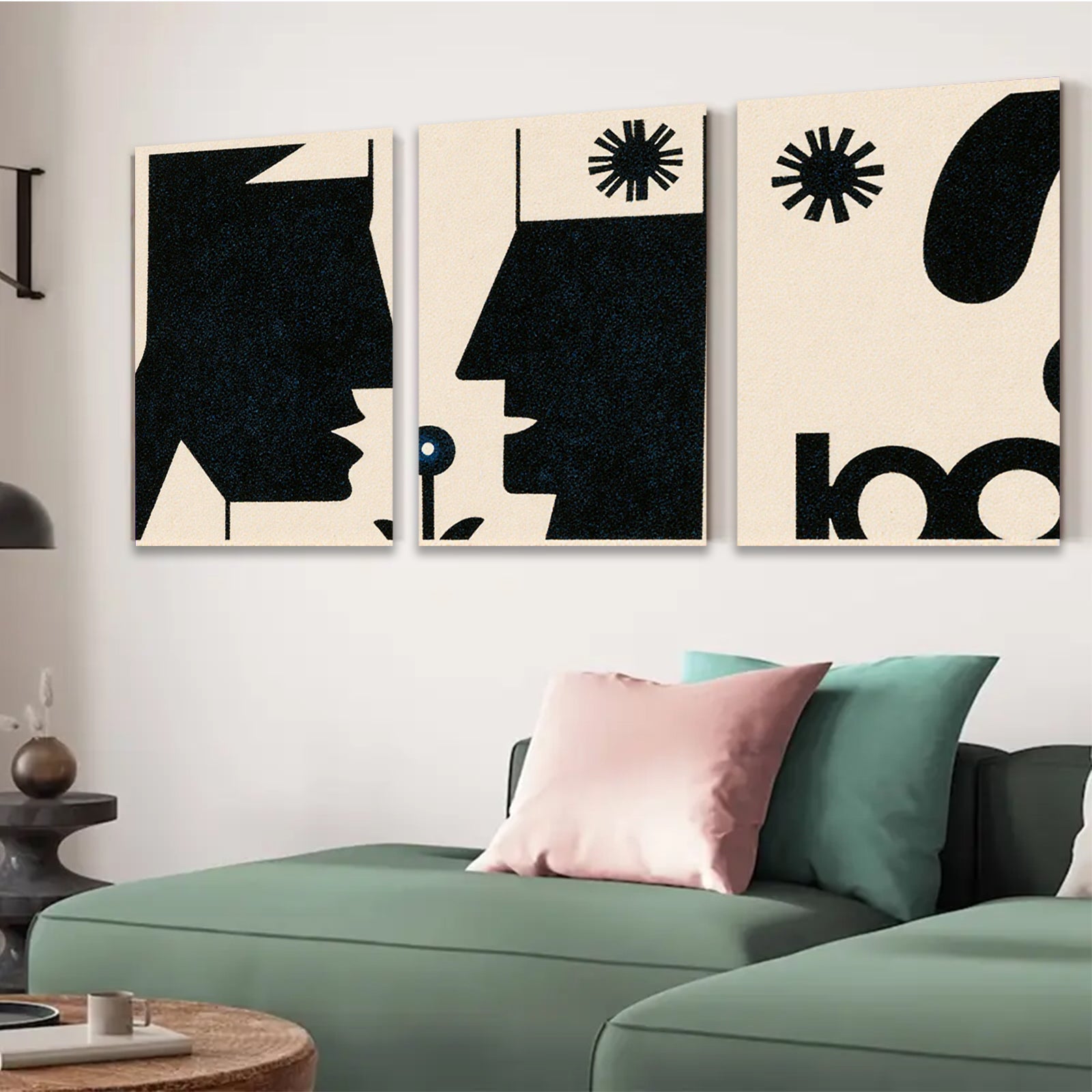 2D flat 1pc minimalist faces plant growth modern wall art for living room bedroom office decor gallery wrapped canvas prints farmhouse style inspirational home decoration