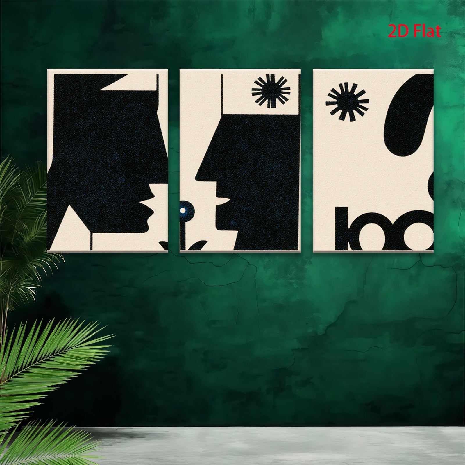 2D flat 1pc minimalist faces plant growth modern wall art for living room bedroom office decor gallery wrapped canvas prints farmhouse style inspirational home decoration
