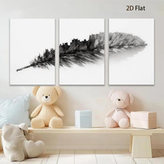 2D flat 1pc minimalist feather wall art modern farmhouse decor living room bedroom canvas print gallery wrapped timeless design rustic chic trending now stylish home accents