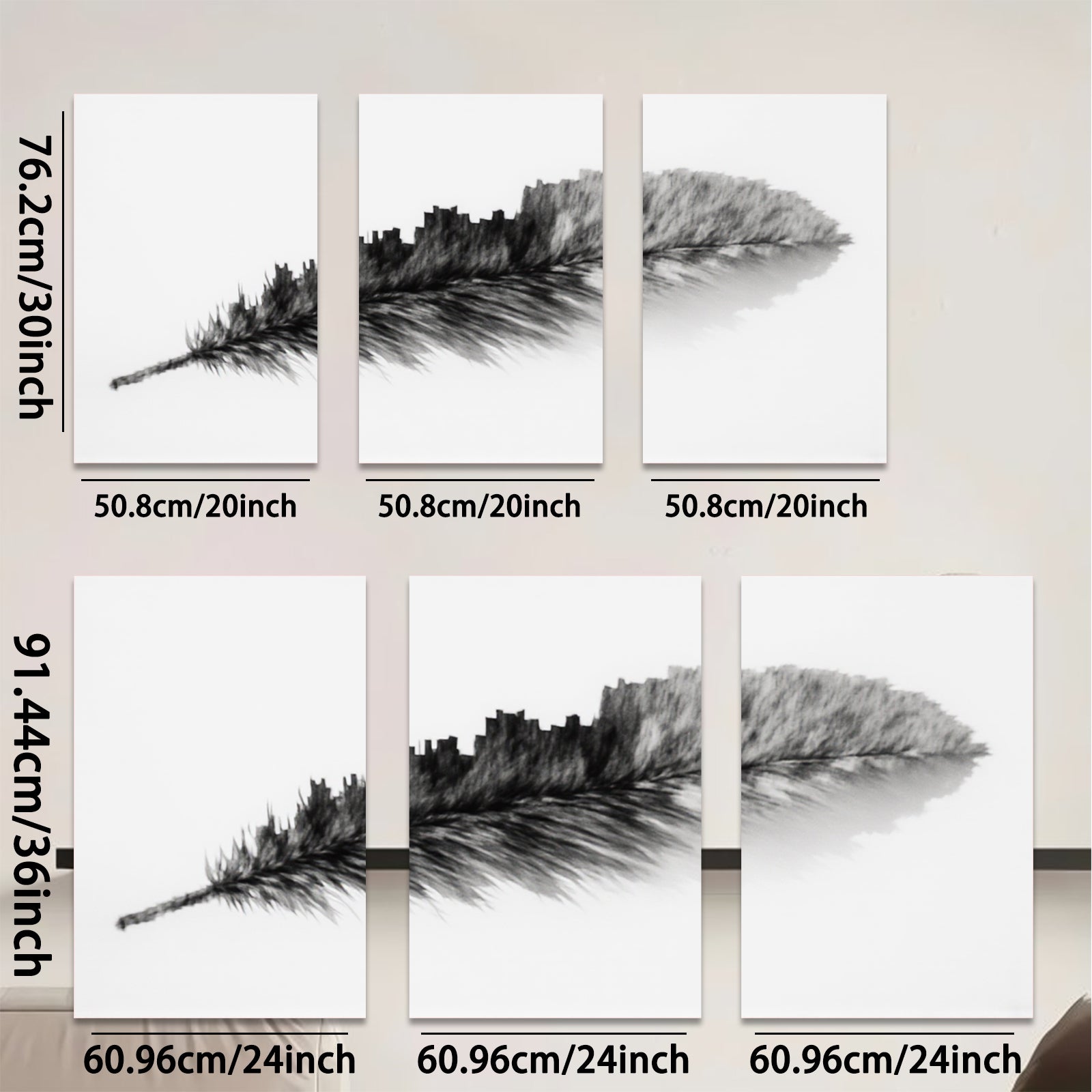 2D flat 1pc minimalist feather wall art modern farmhouse decor living room bedroom canvas print gallery wrapped timeless design rustic chic trending now stylish home accents