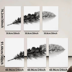 2D flat 1pc minimalist feather wall art modern farmhouse decor living room bedroom canvas print gallery wrapped timeless design rustic chic trending now stylish home accents