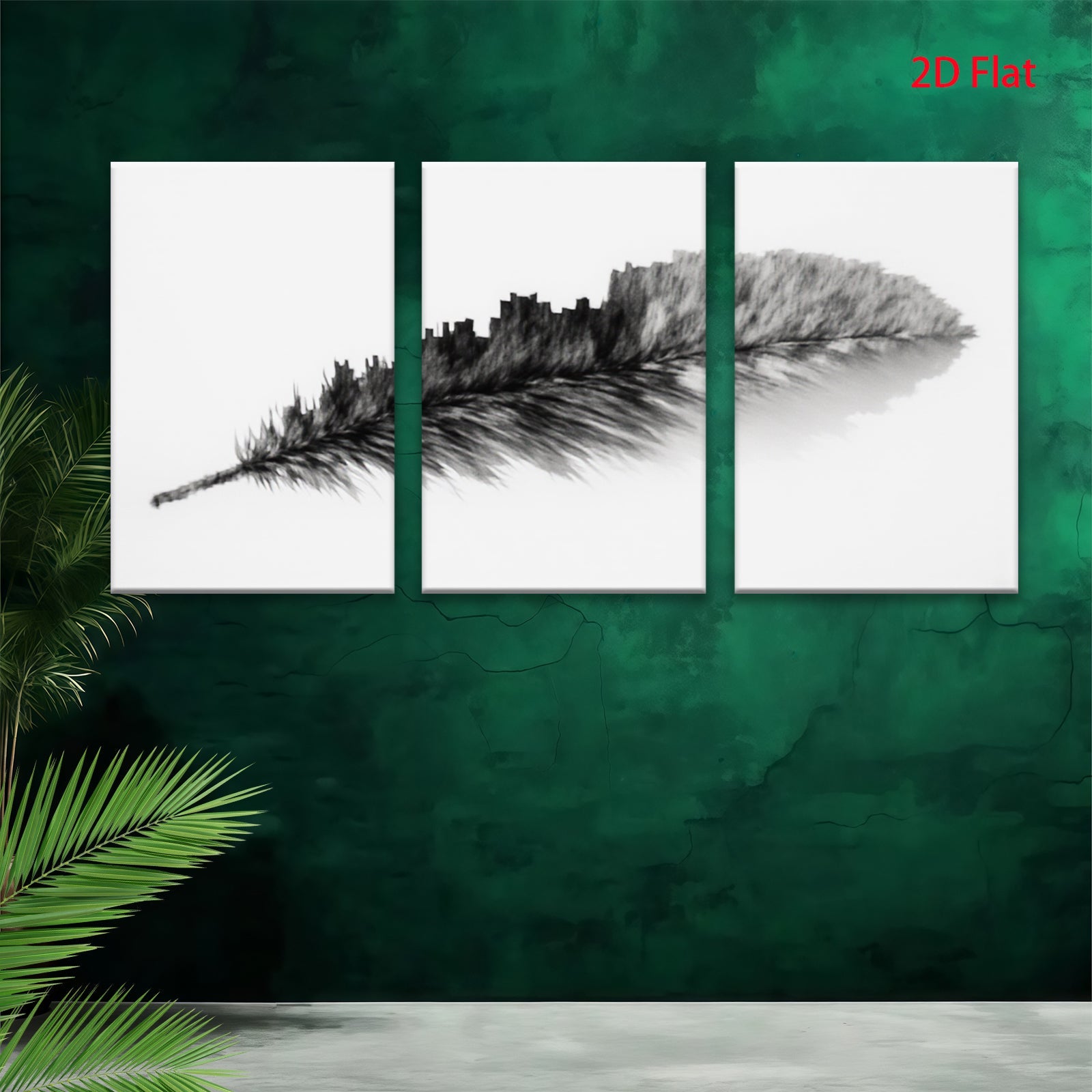 2D flat 1pc minimalist feather wall art modern farmhouse decor living room bedroom canvas print gallery wrapped timeless design rustic chic trending now stylish home accents