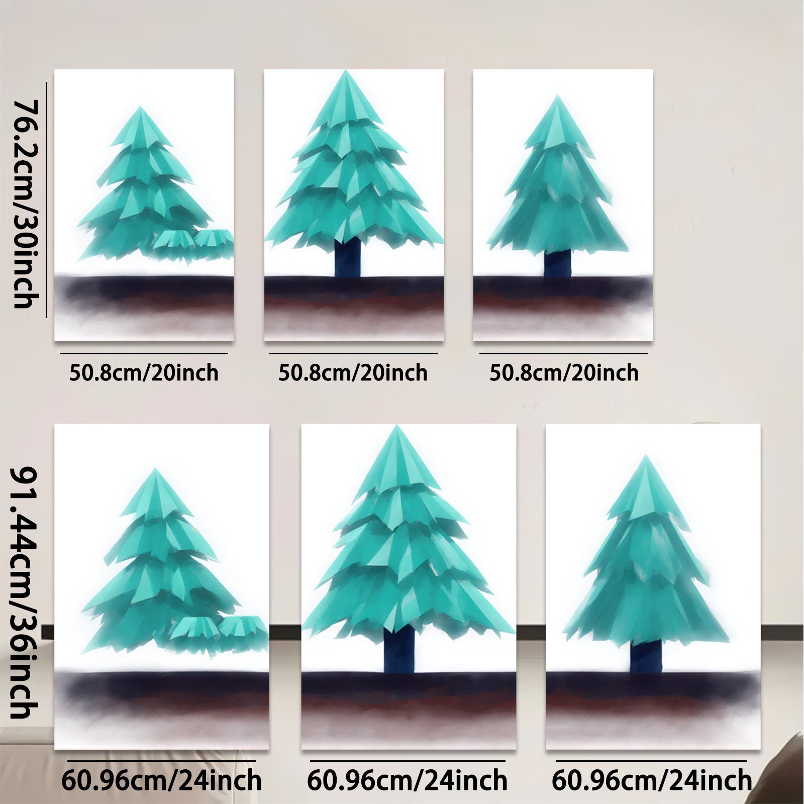2D flat 1pc minimalist forest scene tranquil woodland wall art cozy living room bedroom decor farmhouse style gallery wrapped canvas print modern botanical artwork