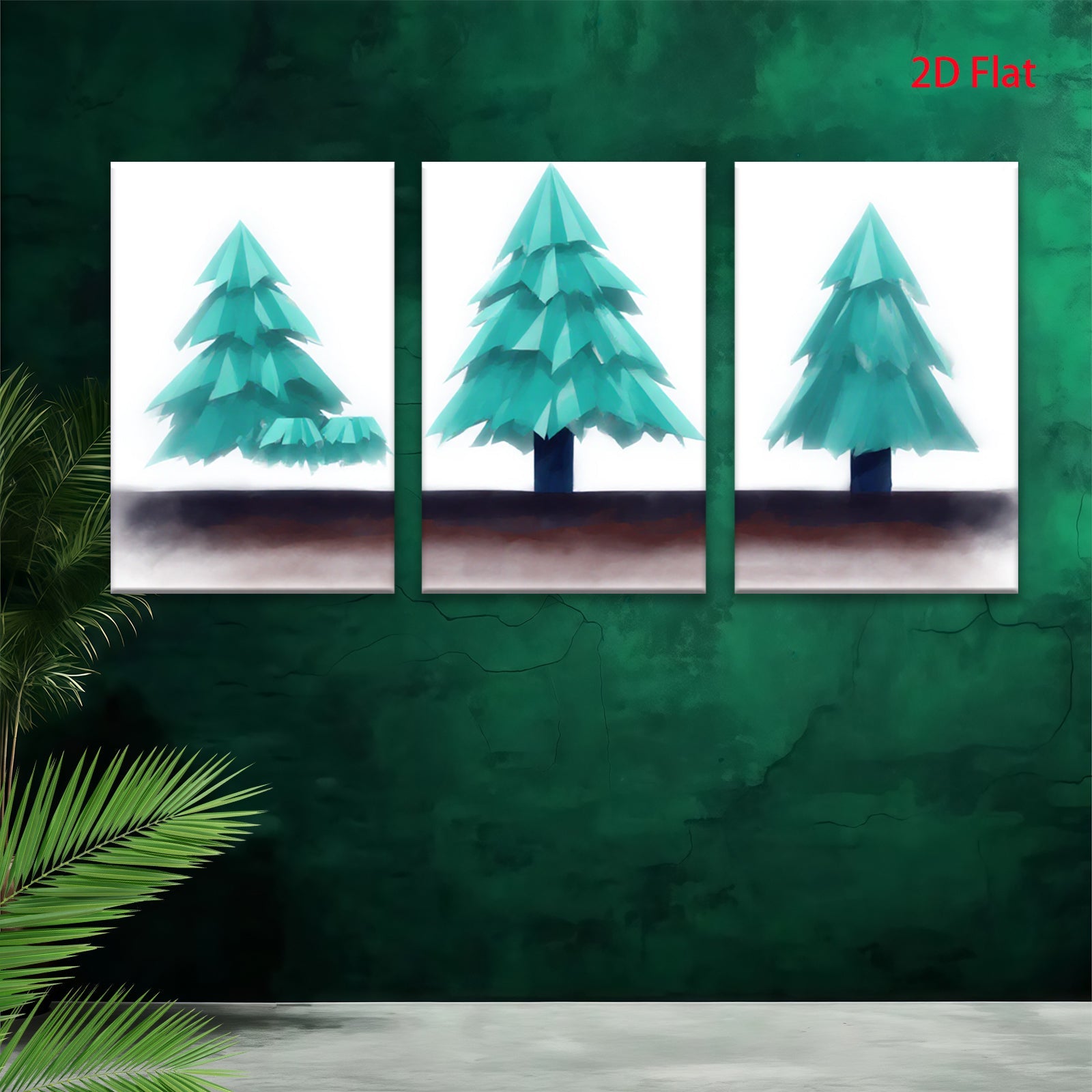 2D flat 1pc minimalist forest scene tranquil woodland wall art cozy living room bedroom decor farmhouse style gallery wrapped canvas print modern botanical artwork