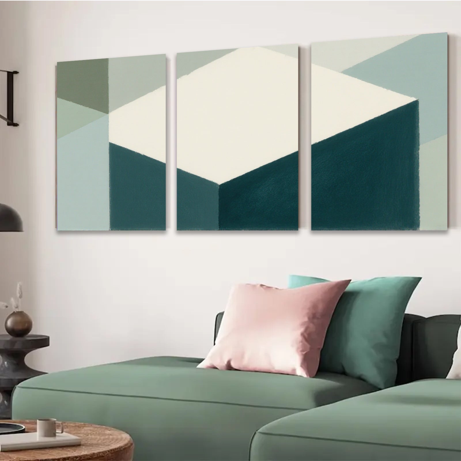 2D flat 1pc minimalist geometric abstract canvas wall art modern farmhouse decor living room bedroom office gallery wrapped ready to hang beautiful