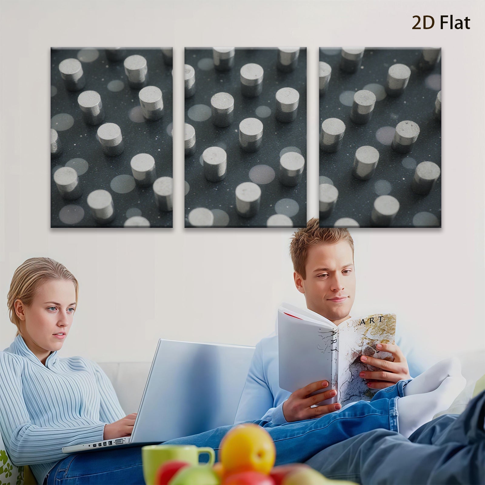 2D flat 1pc minimalist geometric abstract wall art modern farmhouse living room bedroom decor gallery wrapped canvas print statement piece trending now