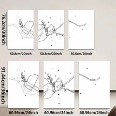 2D flat 1pc minimalist gift wrapping botanical line art wall decor for living room bedroom office farmhouse modern gallery wrapped canvas prints