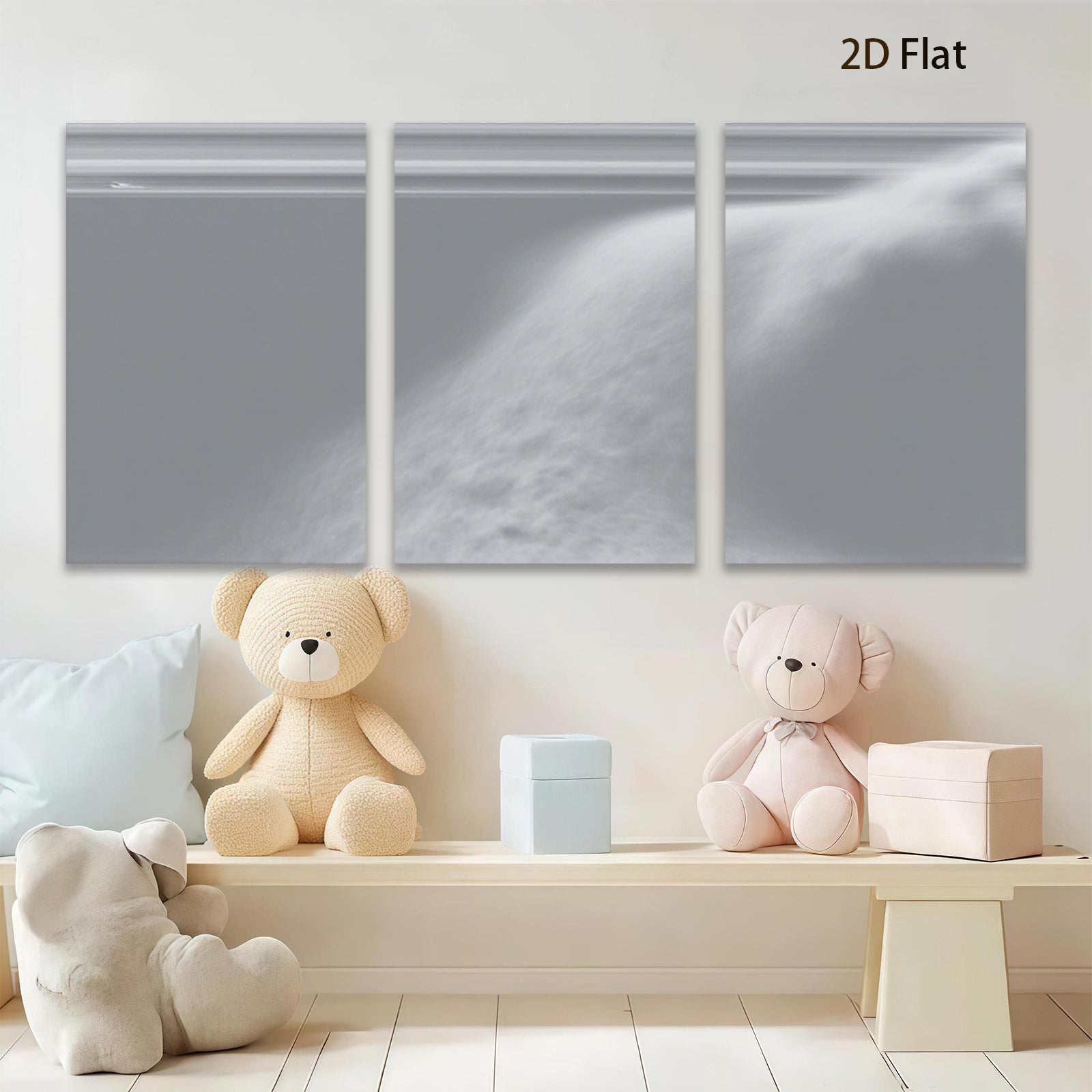 2D flat 1pc minimalist gray abstract wall art modern canvas prints for living room bedroom office decor farmhouse style large size statement piece gallery wrapped ready to hang