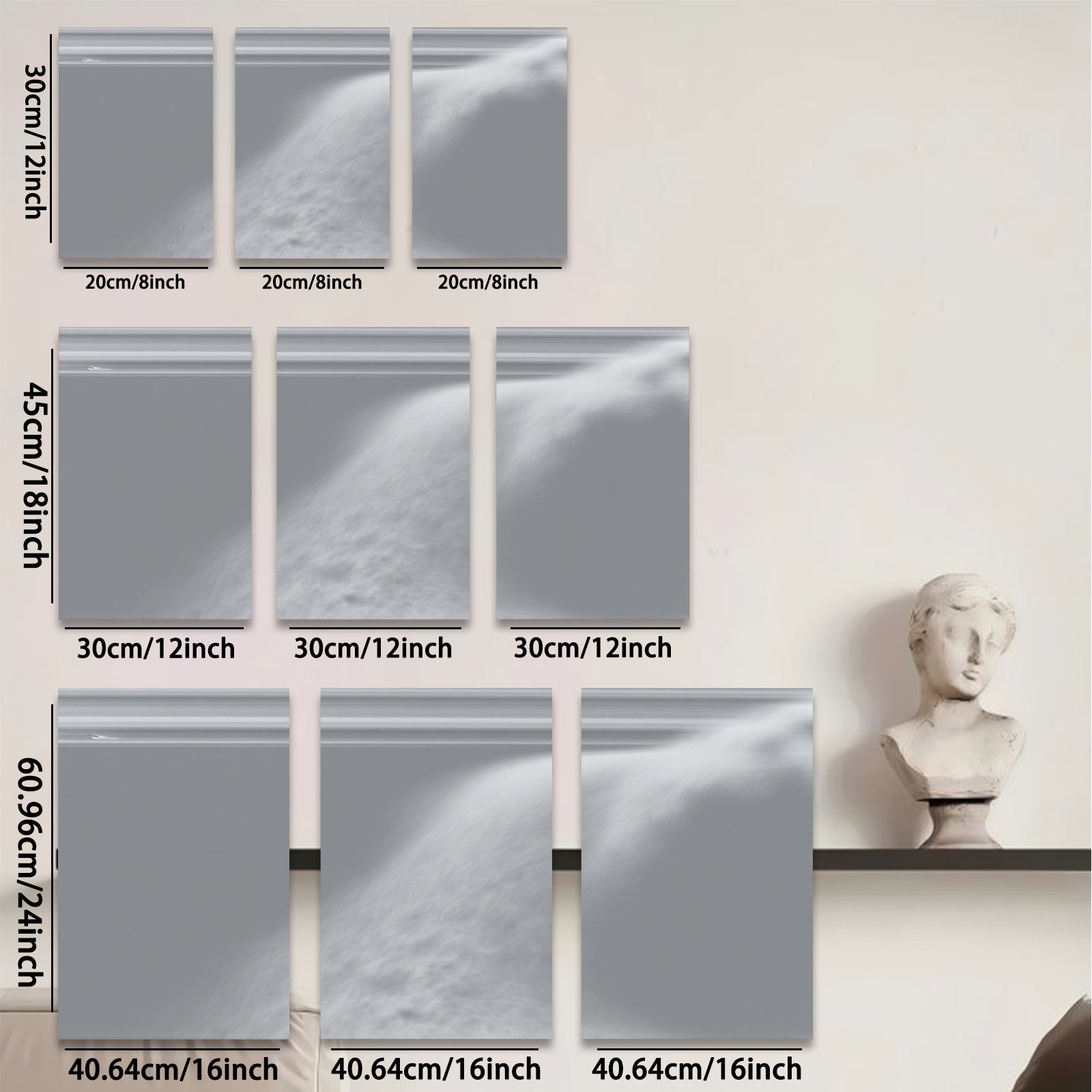 2D flat 1pc minimalist gray abstract wall art modern canvas prints for living room bedroom office decor farmhouse style large size statement piece gallery wrapped ready to hang
