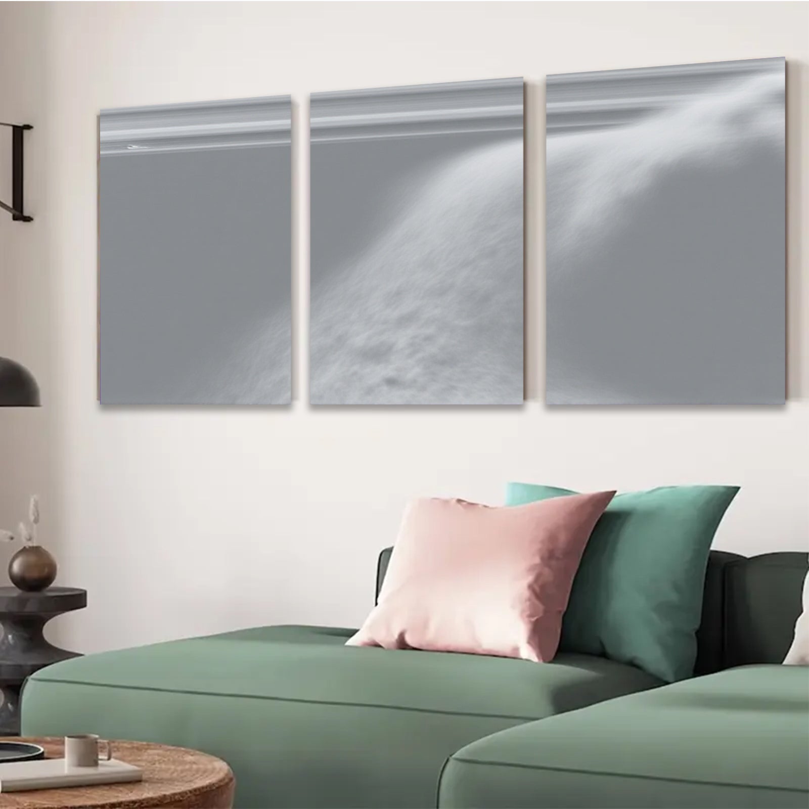 2D flat 1pc minimalist gray abstract wall art modern canvas prints for living room bedroom office decor farmhouse style large size statement piece gallery wrapped ready to hang