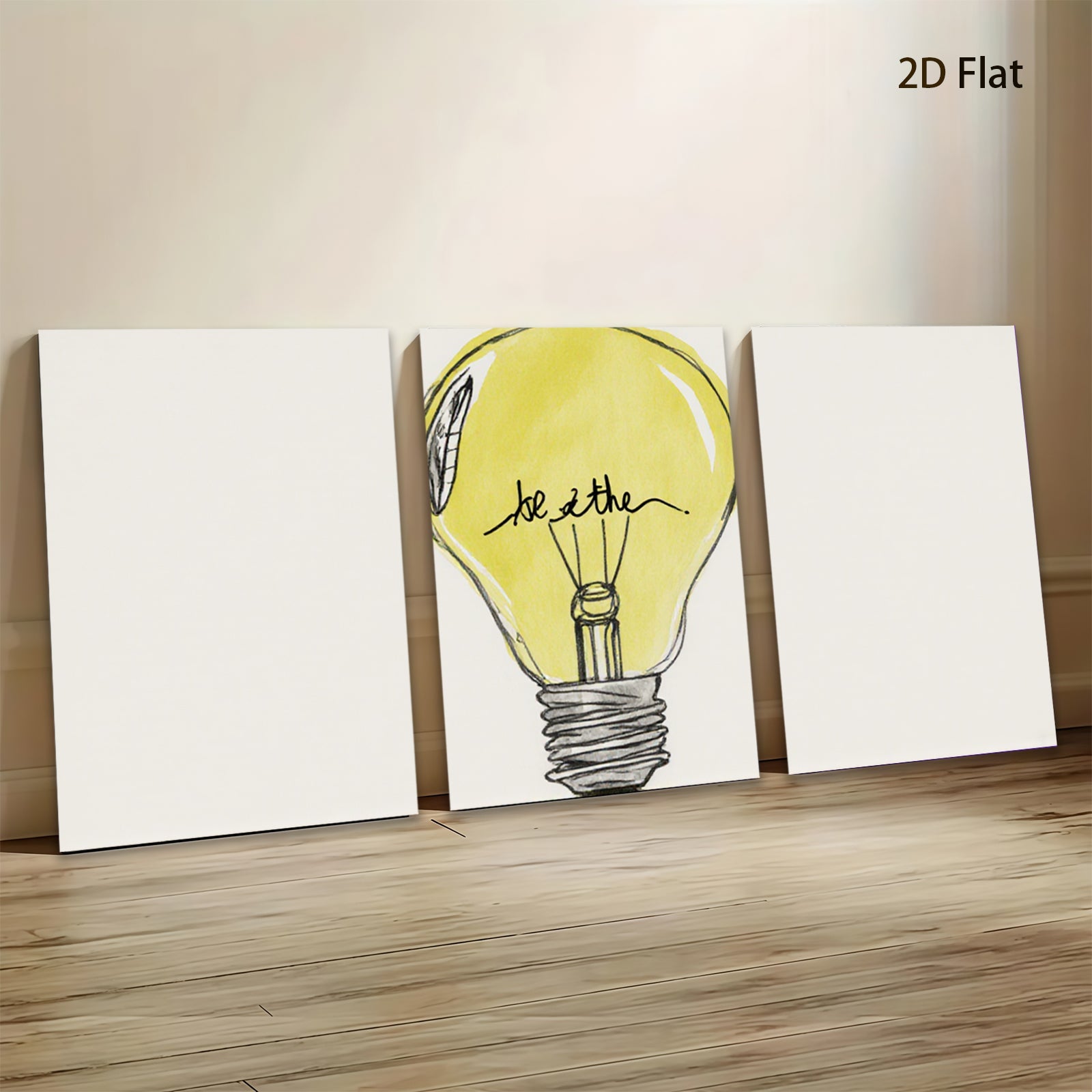 2D flat 1pc minimalist lightbulb sketch wall art for home office decor inspirational motivation modern farmhouse living room bedroom aesthetic prints canvas