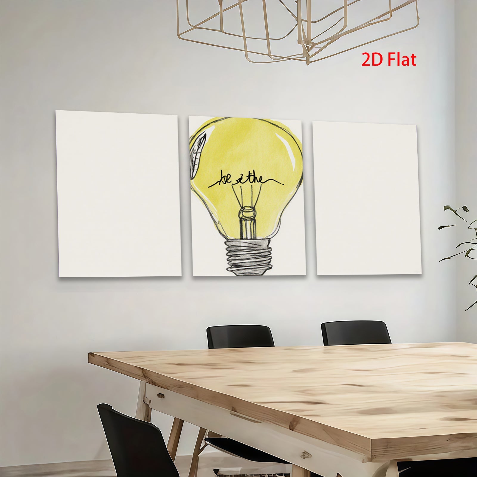 2D flat 1pc minimalist lightbulb sketch wall art for home office decor inspirational motivation modern farmhouse living room bedroom aesthetic prints canvas
