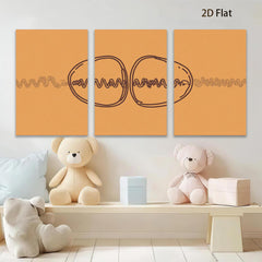 2D flat 1pc minimalist line art abstract connected circles modern wall decor living room bedroom office gallery wrapped canvas prints farmhouse aesthetic trending now