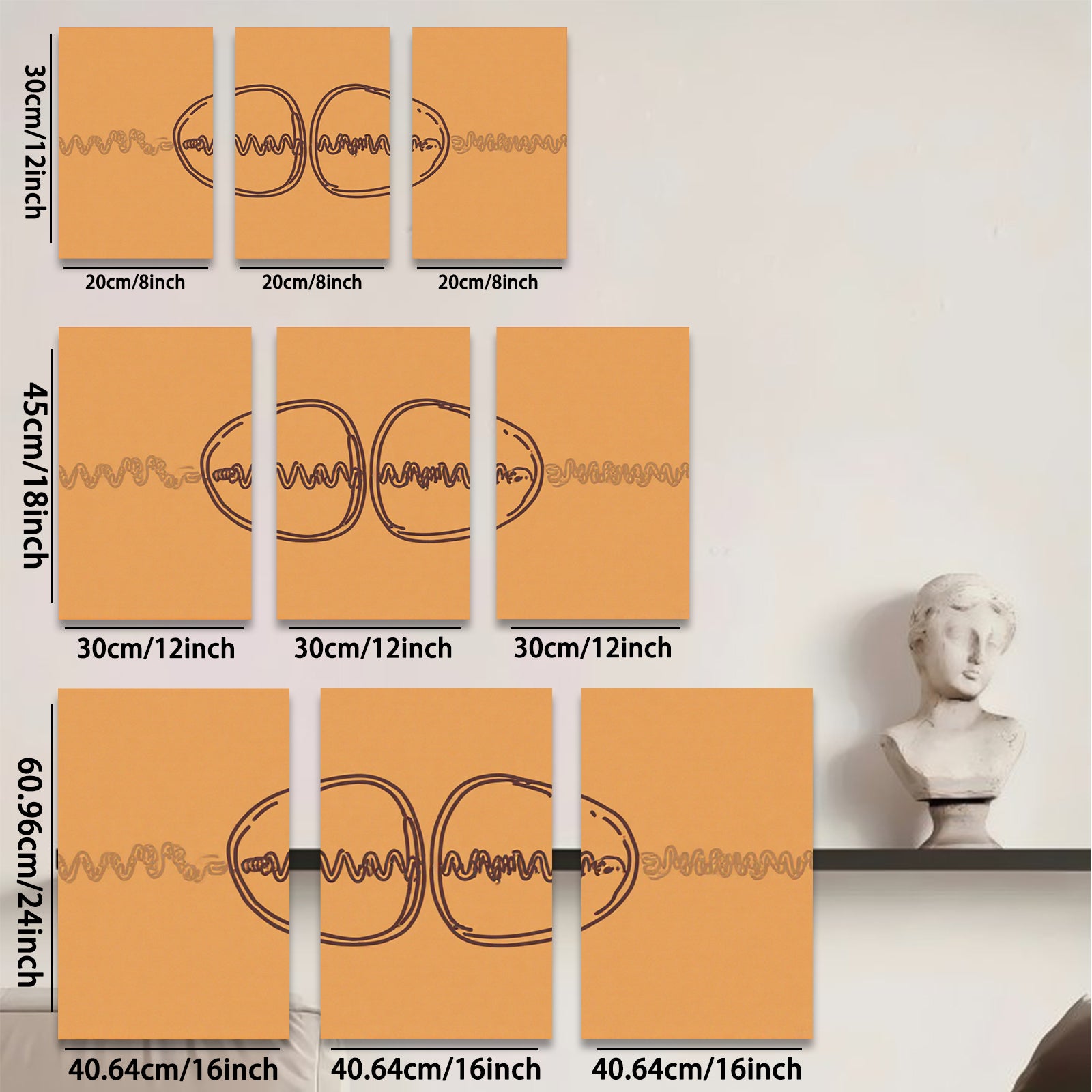 2D flat 1pc minimalist line art abstract connected circles modern wall decor living room bedroom office gallery wrapped canvas prints farmhouse aesthetic trending now