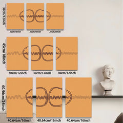 2D flat 1pc minimalist line art abstract connected circles modern wall decor living room bedroom office gallery wrapped canvas prints farmhouse aesthetic trending now