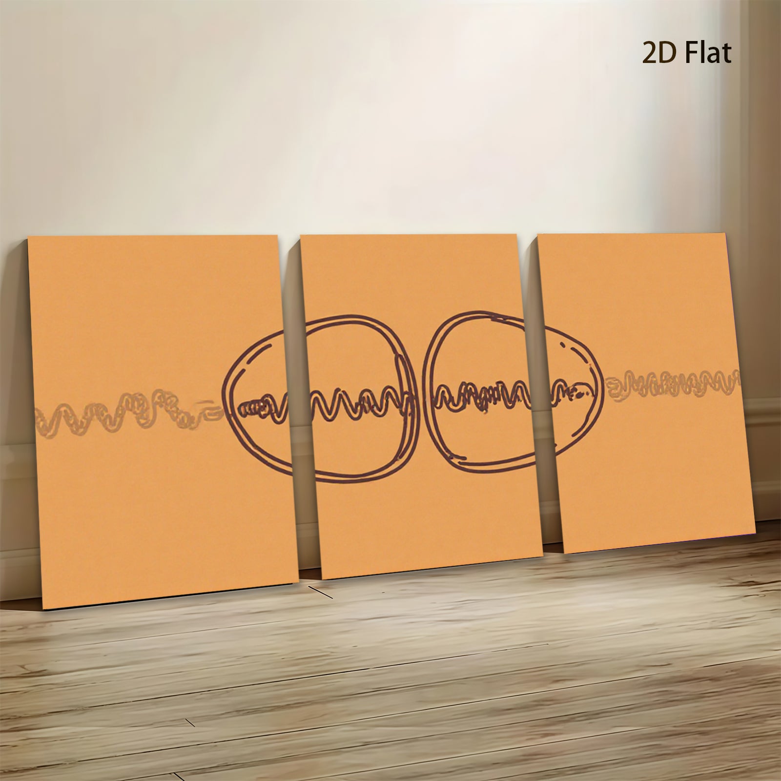 2D flat 1pc minimalist line art abstract connected circles modern wall decor living room bedroom office gallery wrapped canvas prints farmhouse aesthetic trending now