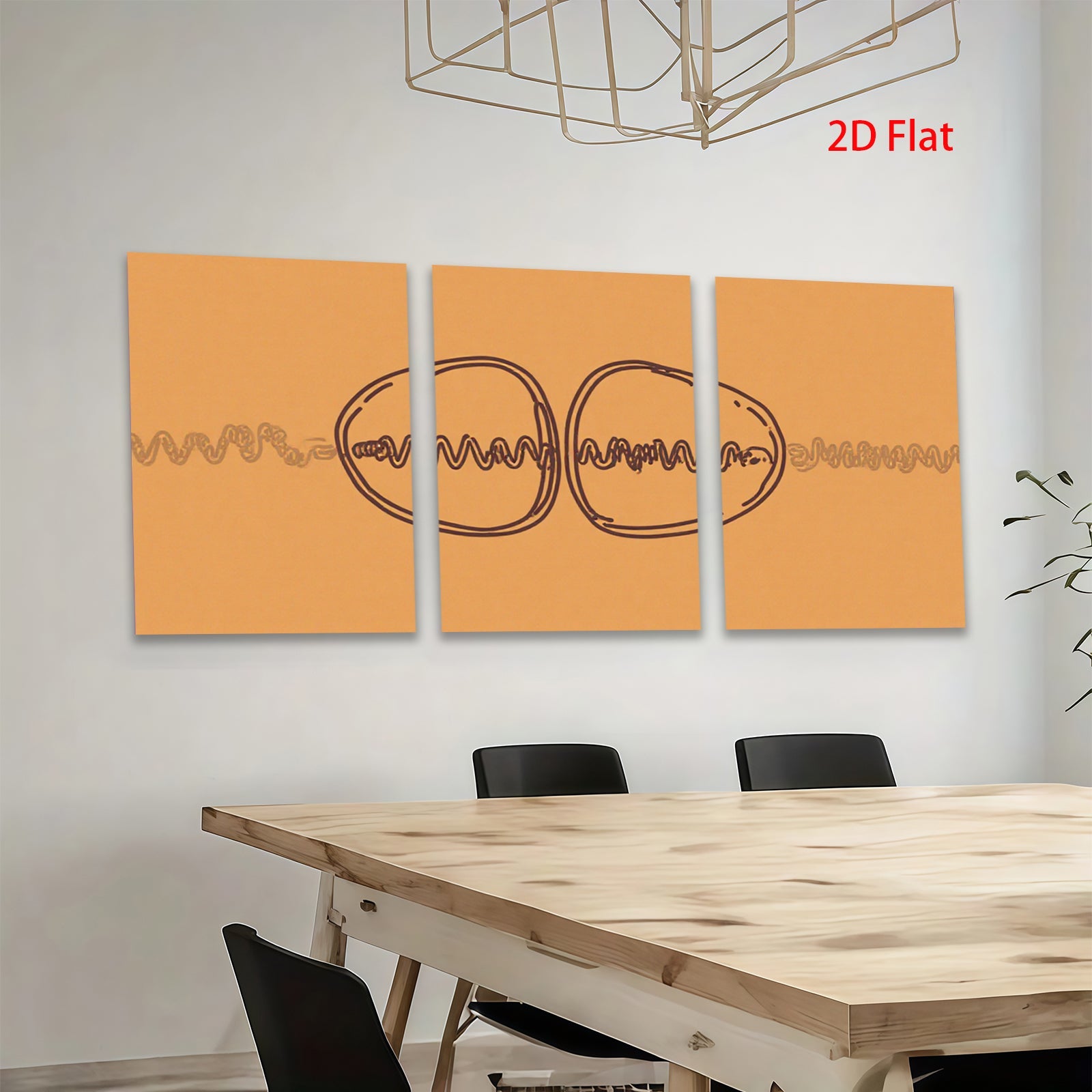 2D flat 1pc minimalist line art abstract connected circles modern wall decor living room bedroom office gallery wrapped canvas prints farmhouse aesthetic trending now