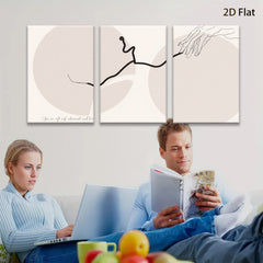 2D flat 1pc minimalist line art abstract flowing form modern wall decor living room bedroom canvas print gallery wrapped farmhouse style statement piece trending now