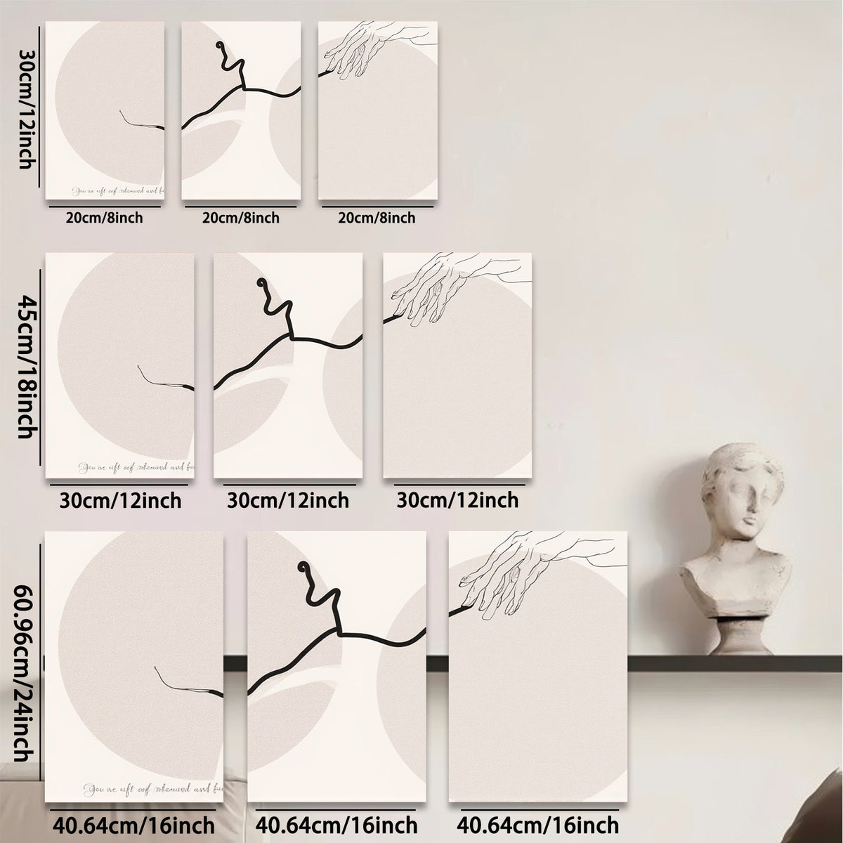 2D flat 1pc minimalist line art abstract flowing form modern wall decor living room bedroom canvas print gallery wrapped farmhouse style statement piece trending now