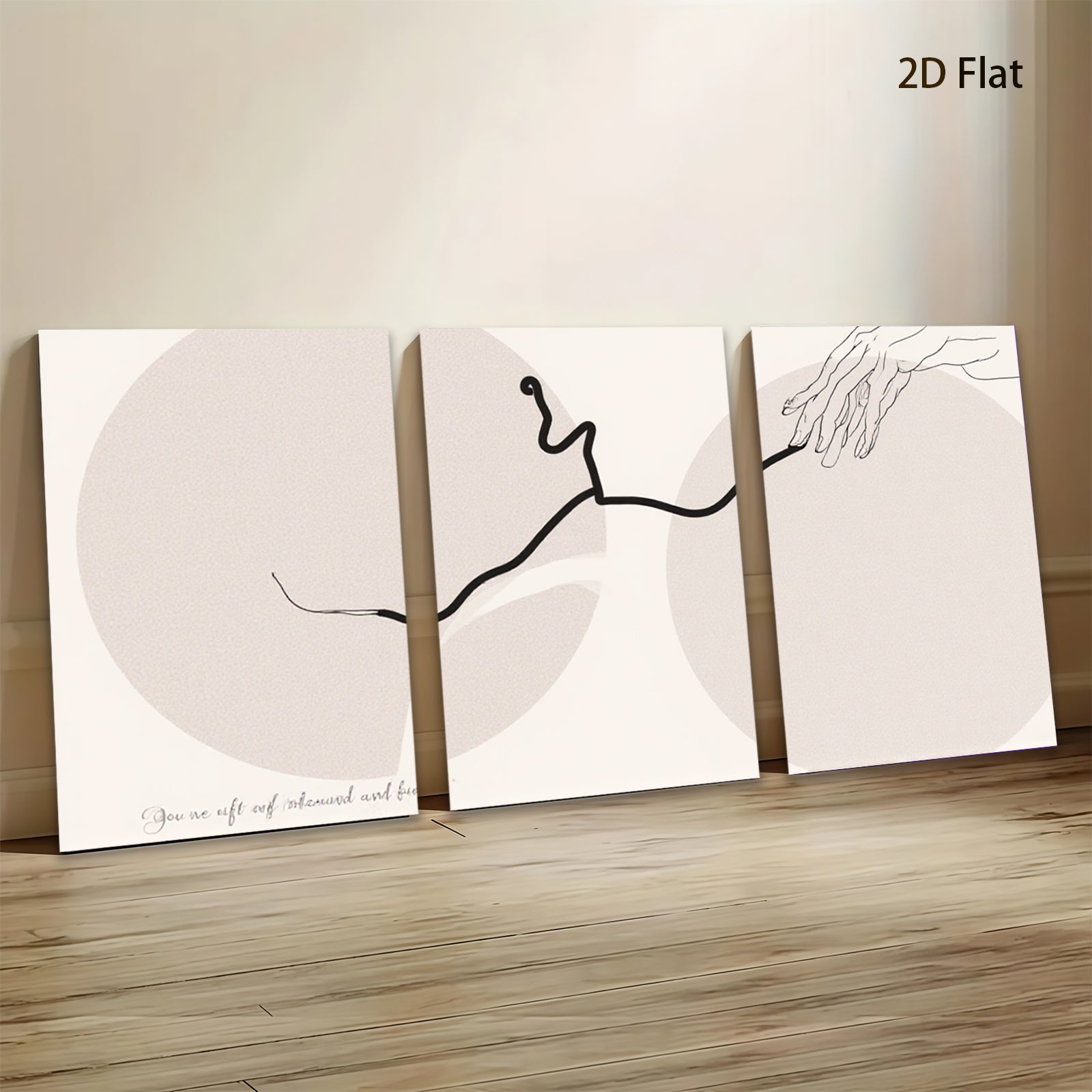 2D flat 1pc minimalist line art abstract flowing form modern wall decor living room bedroom canvas print gallery wrapped farmhouse style statement piece trending now