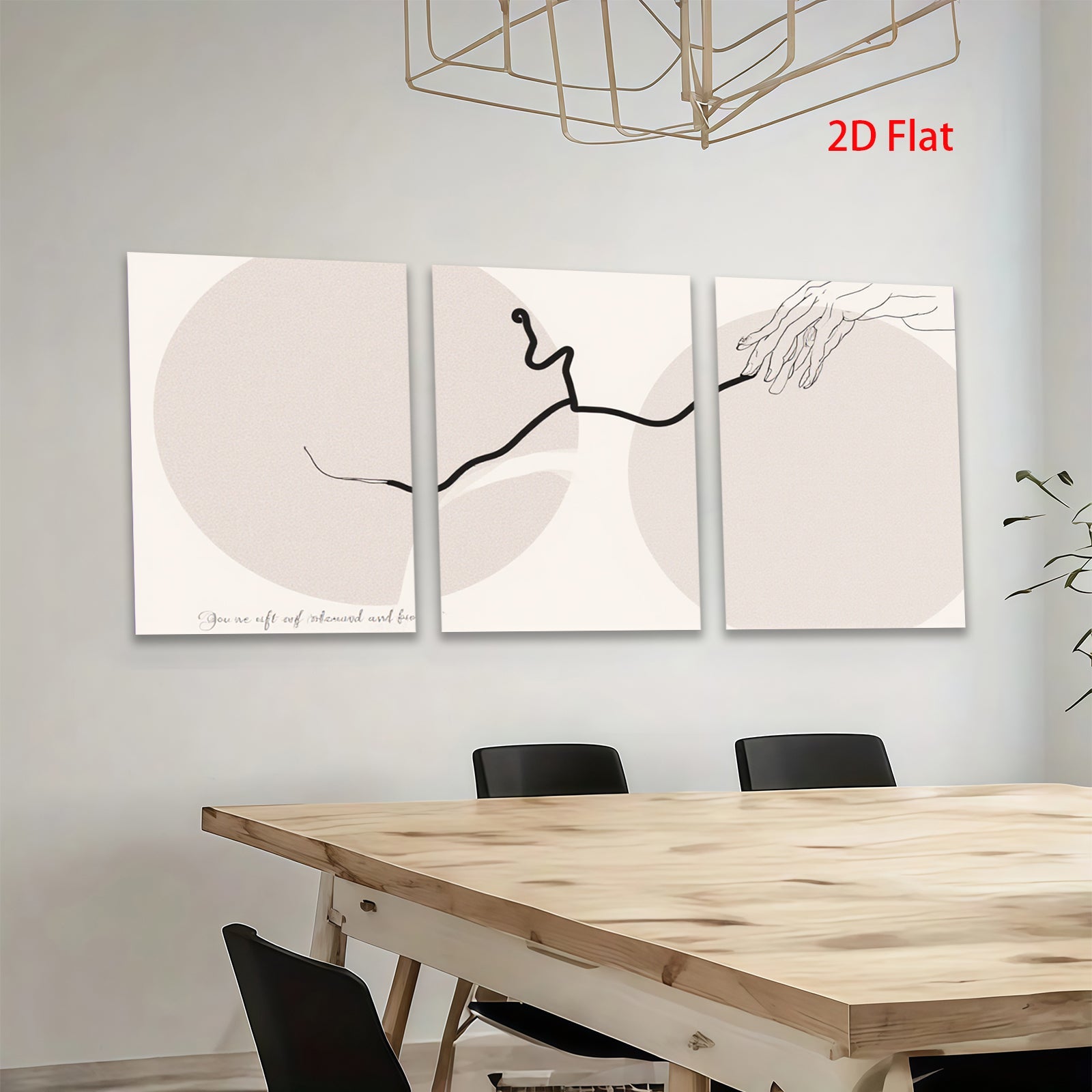 2D flat 1pc minimalist line art abstract flowing form modern wall decor living room bedroom canvas print gallery wrapped farmhouse style statement piece trending now