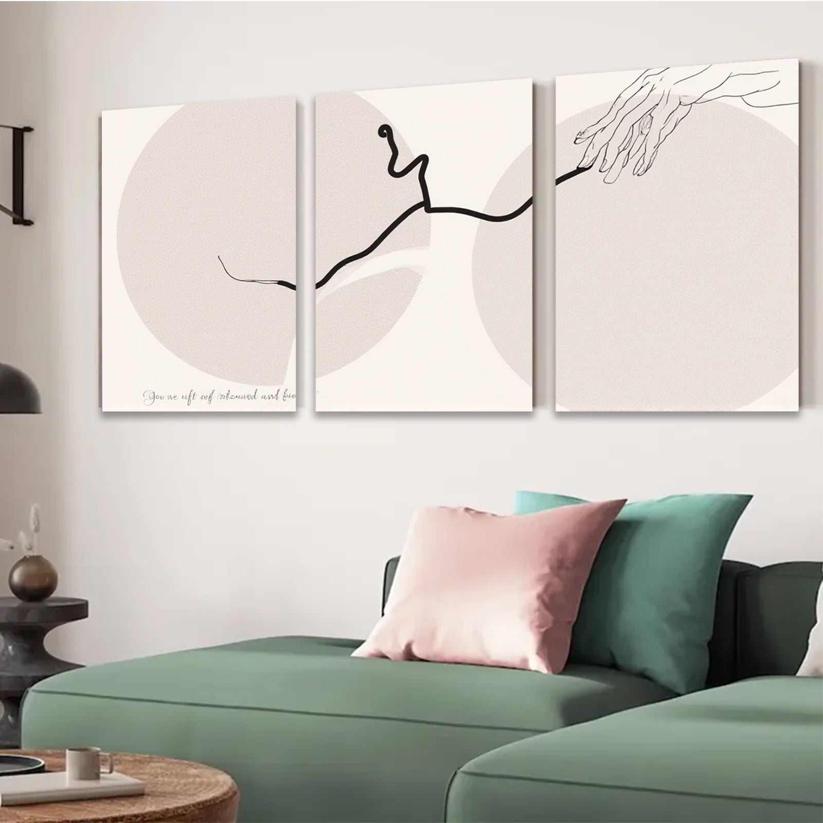 2D flat 1pc minimalist line art abstract flowing form modern wall decor living room bedroom canvas print gallery wrapped farmhouse style statement piece trending now