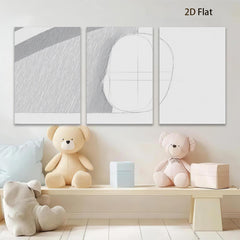 2D flat 1pc minimalist line art abstract geometric wall decor living room bedroom modern farmhouse gallery wrapped canvas prints large size