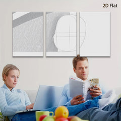 2D flat 1pc minimalist line art abstract geometric wall decor living room bedroom modern farmhouse gallery wrapped canvas prints large size