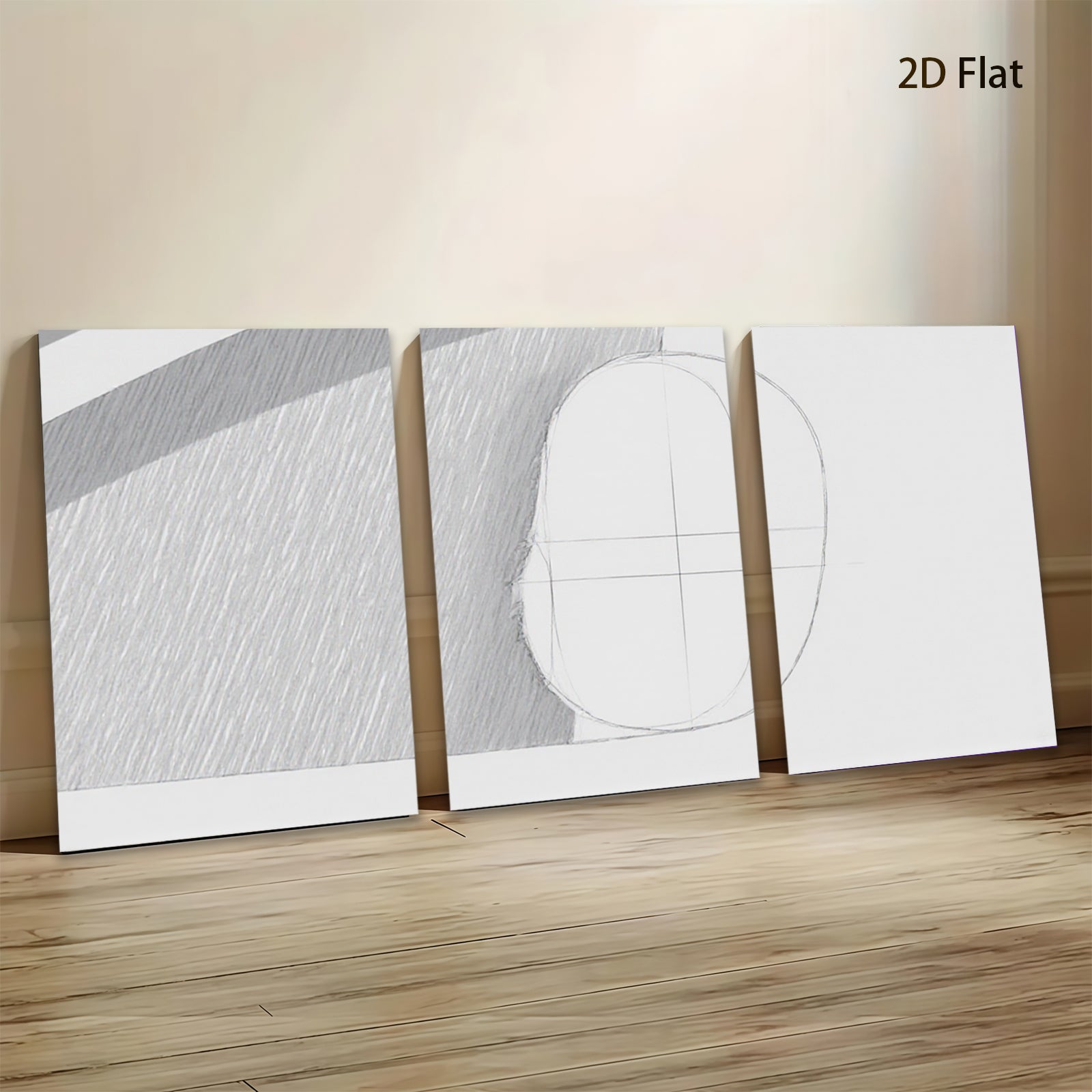 2D flat 1pc minimalist line art abstract geometric wall decor living room bedroom modern farmhouse gallery wrapped canvas prints large size