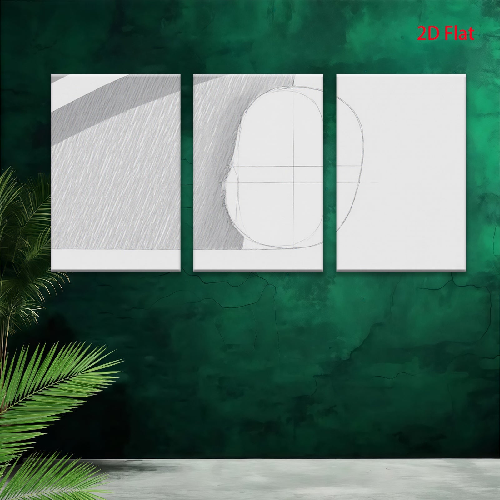 2D flat 1pc minimalist line art abstract geometric wall decor living room bedroom modern farmhouse gallery wrapped canvas prints large size