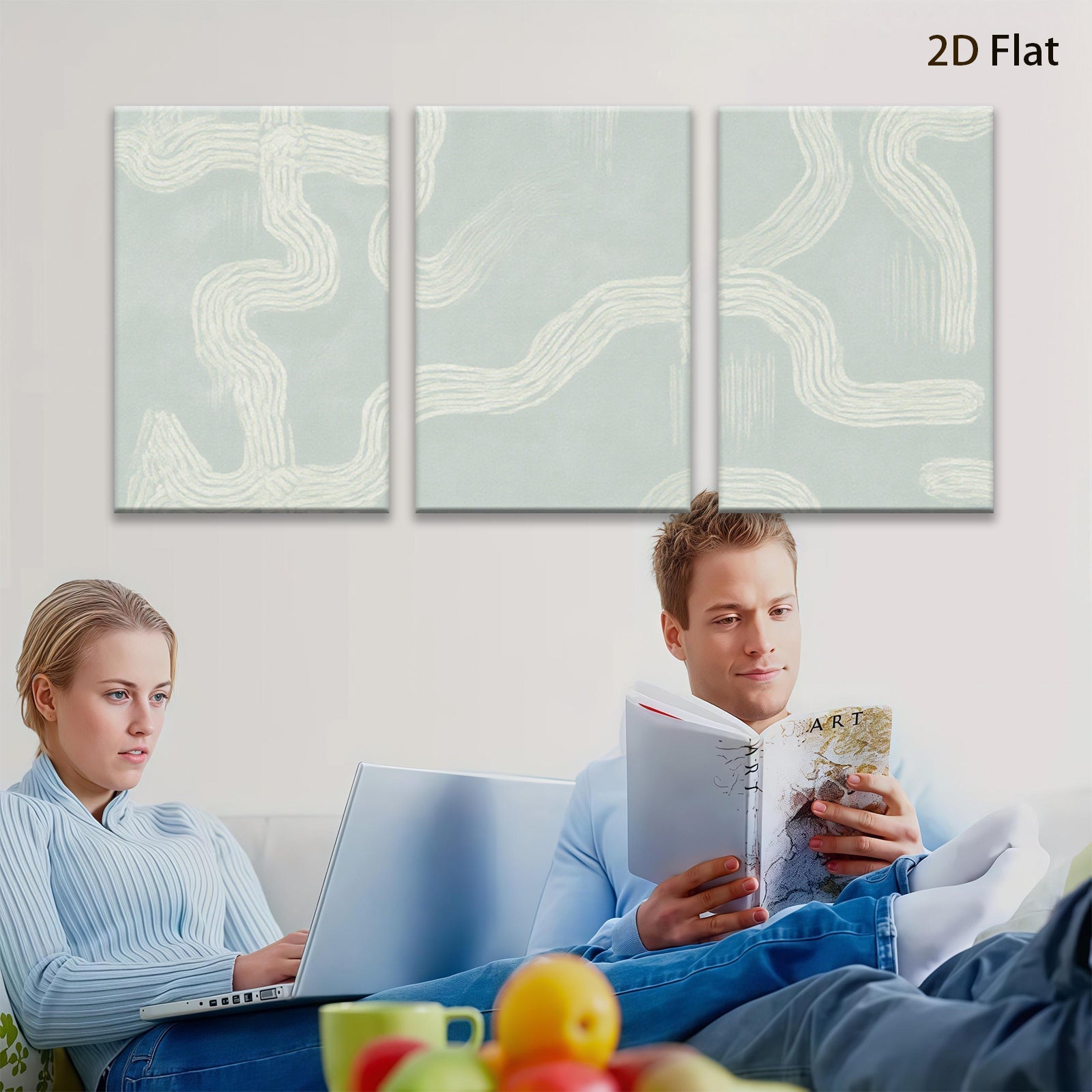 2D flat 1pc minimalist line art abstract wall decor for living room bedroom office modern farmhouse gallery wrapped canvas prints botanical style