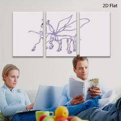 2D flat 1pc minimalist line art horse drawing modern farmhouse wall decor living room bedroom gallery wrapped canvas print cozy home vibes