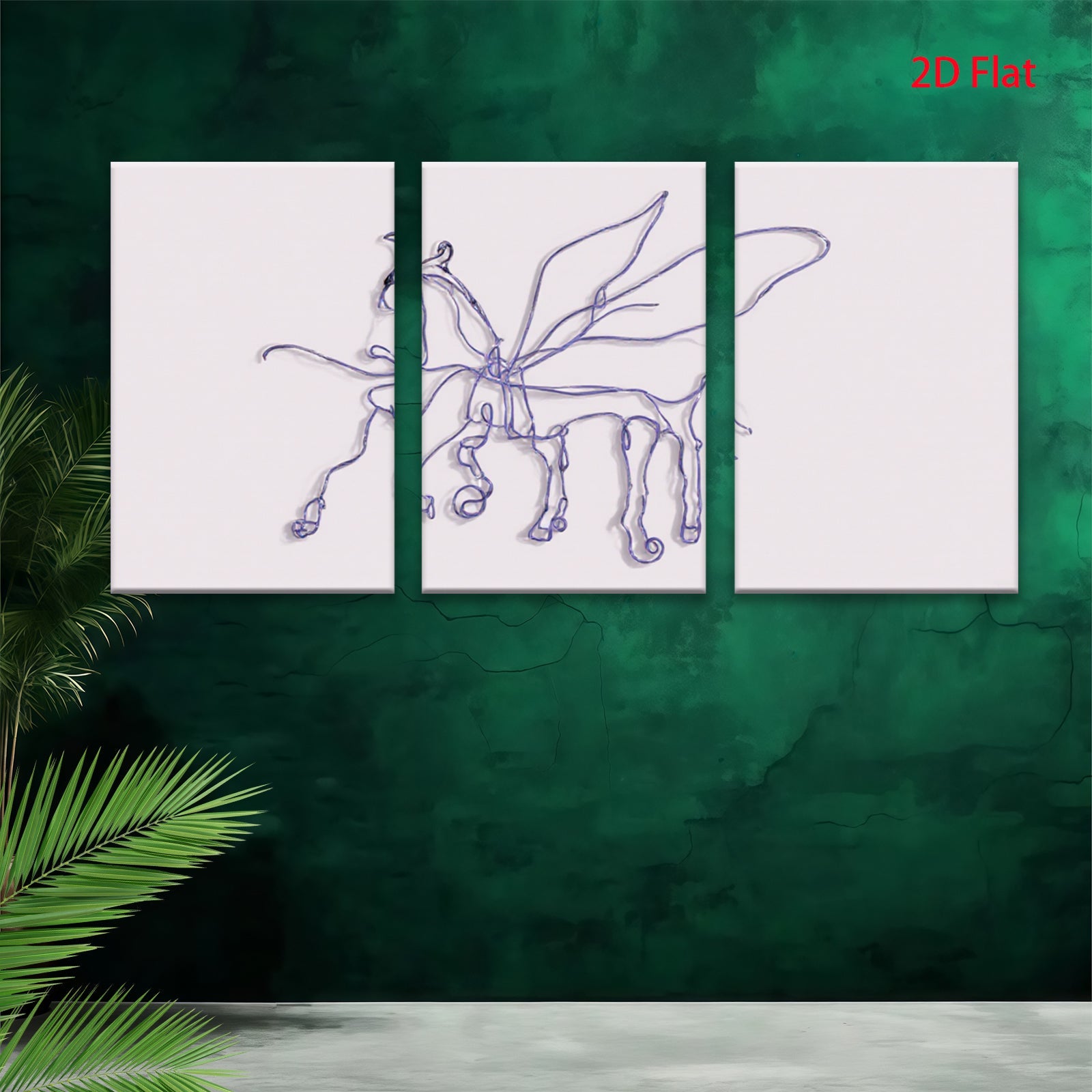 2D flat 1pc minimalist line art horse drawing modern farmhouse wall decor living room bedroom gallery wrapped canvas print cozy home vibes