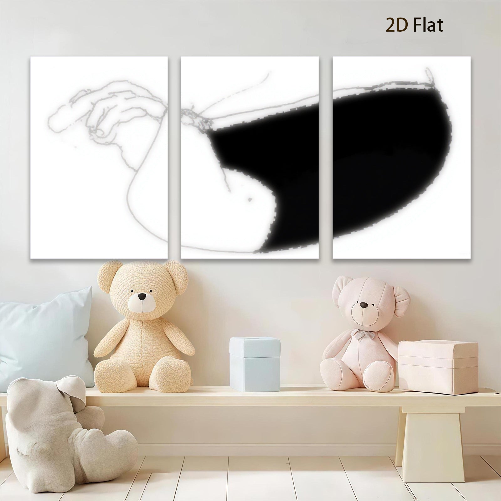 2D flat 1pc minimalist line art nude female body painting for living room bedroom wall decor modern farmhouse aesthetic gallery wrapped canvas prints