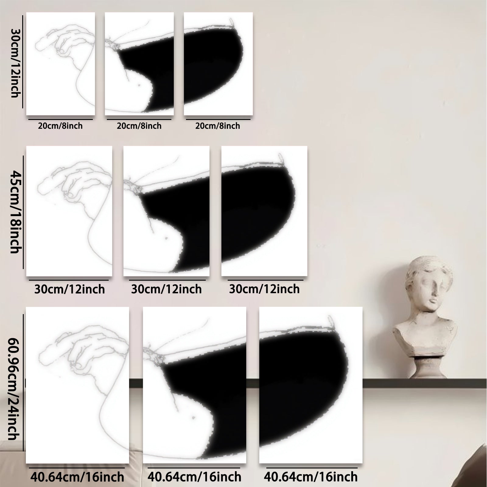 2D flat 1pc minimalist line art nude female body painting for living room bedroom wall decor modern farmhouse aesthetic gallery wrapped canvas prints