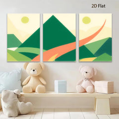 2D flat 1pc minimalist mountain landscape wall art modern home decor living room bedroom office gallery wrapped canvas prints farmhouse style botanical prints