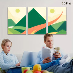 2D flat 1pc minimalist mountain landscape wall art modern home decor living room bedroom office gallery wrapped canvas prints farmhouse style botanical prints