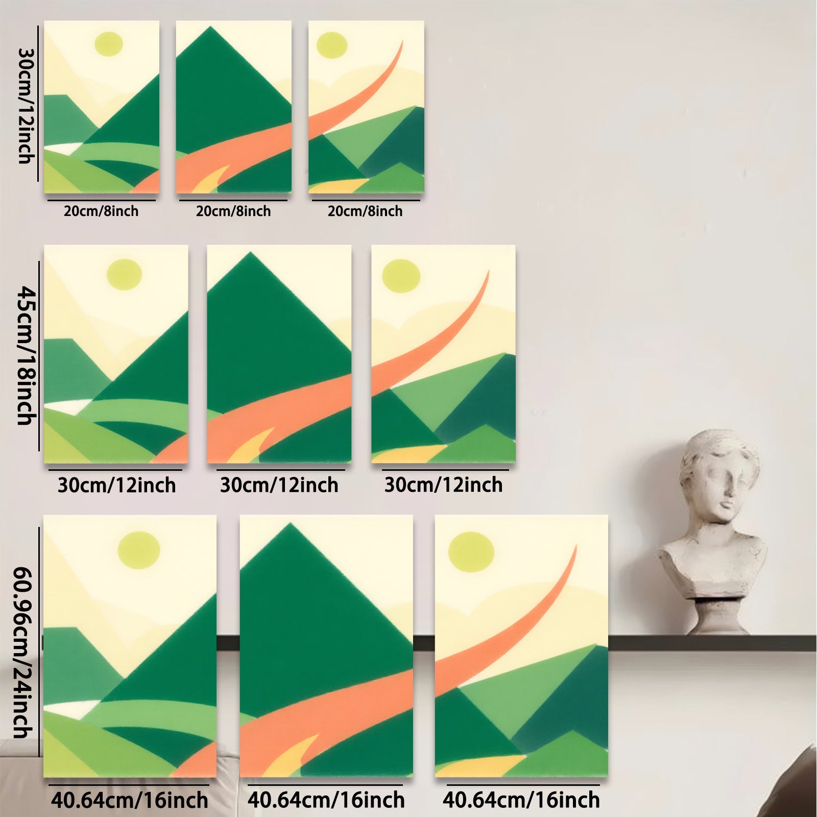 2D flat 1pc minimalist mountain landscape wall art modern home decor living room bedroom office gallery wrapped canvas prints farmhouse style botanical prints