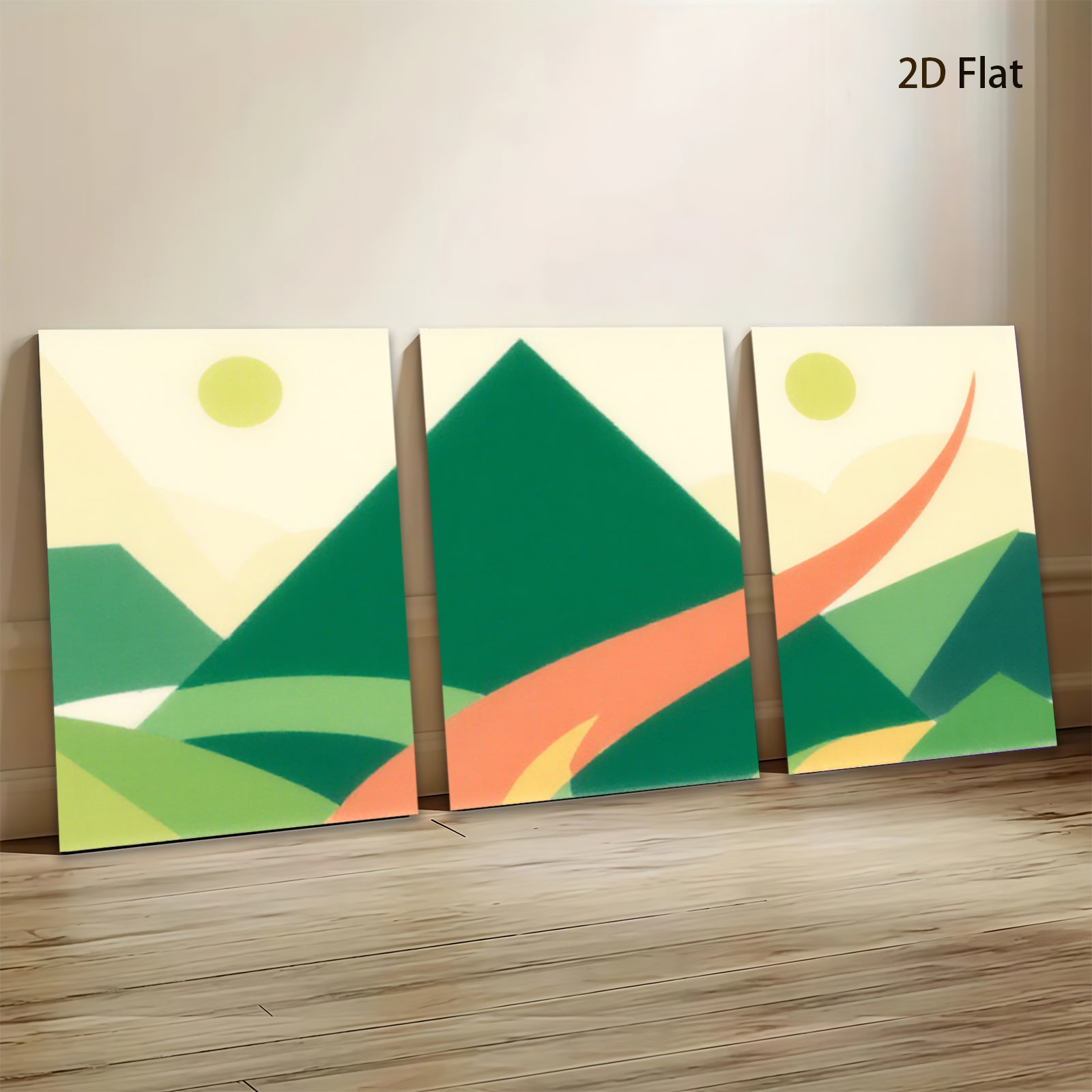 2D flat 1pc minimalist mountain landscape wall art modern home decor living room bedroom office gallery wrapped canvas prints farmhouse style botanical prints