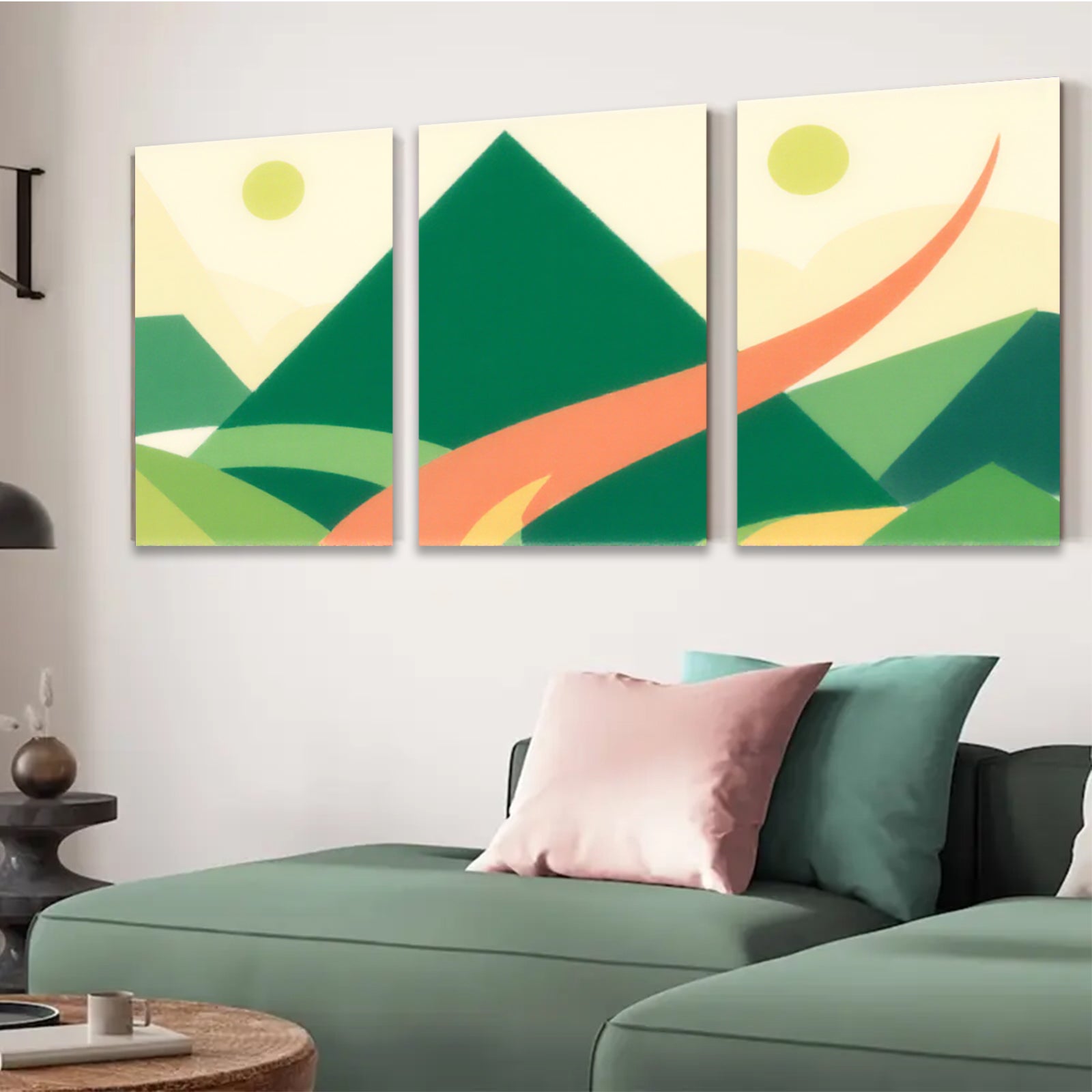 2D flat 1pc minimalist mountain landscape wall art modern home decor living room bedroom office gallery wrapped canvas prints farmhouse style botanical prints