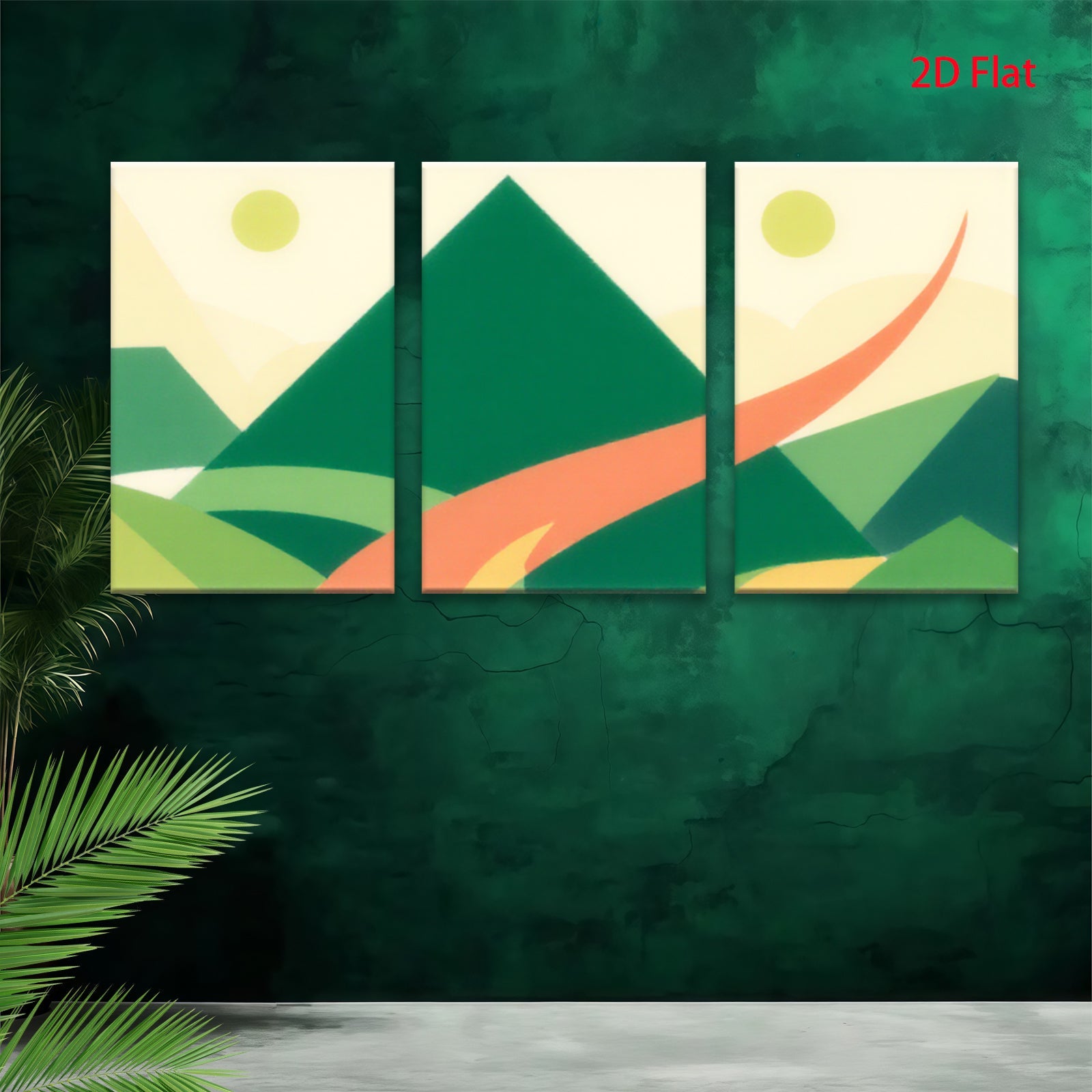 2D flat 1pc minimalist mountain landscape wall art modern home decor living room bedroom office gallery wrapped canvas prints farmhouse style botanical prints