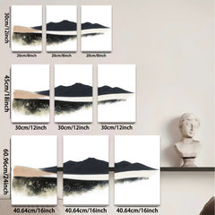 2D flat 1pc minimalist mountainscape wall art for living room bedroom office modern farmhouse decor gallery wrapped canvas prints large size statement piece