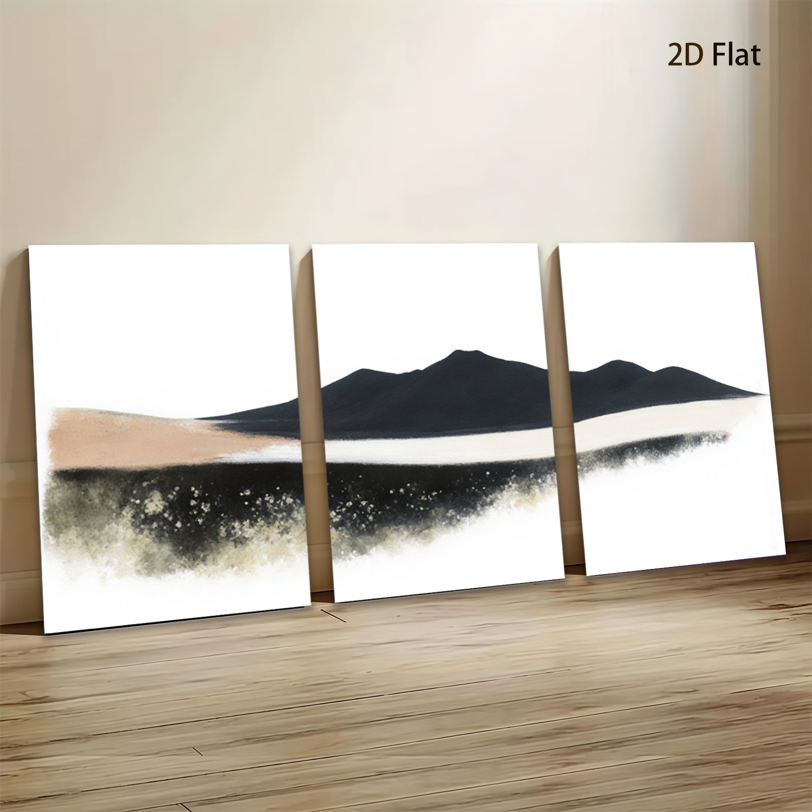 2D flat 1pc minimalist mountainscape wall art for living room bedroom office modern farmhouse decor gallery wrapped canvas prints large size statement piece
