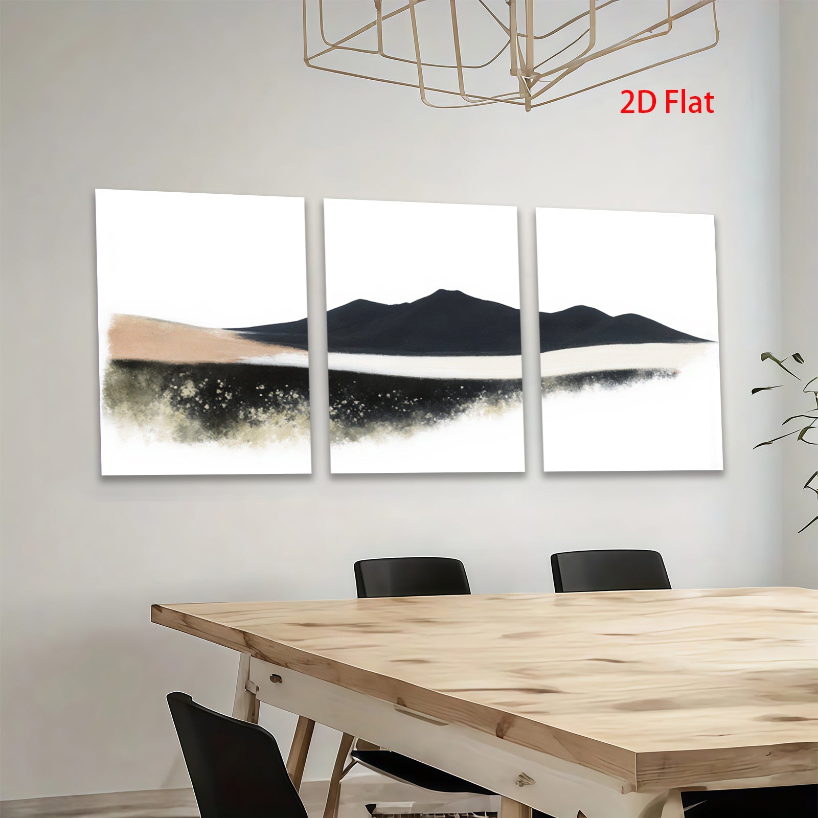 2D flat 1pc minimalist mountainscape wall art for living room bedroom office modern farmhouse decor gallery wrapped canvas prints large size statement piece