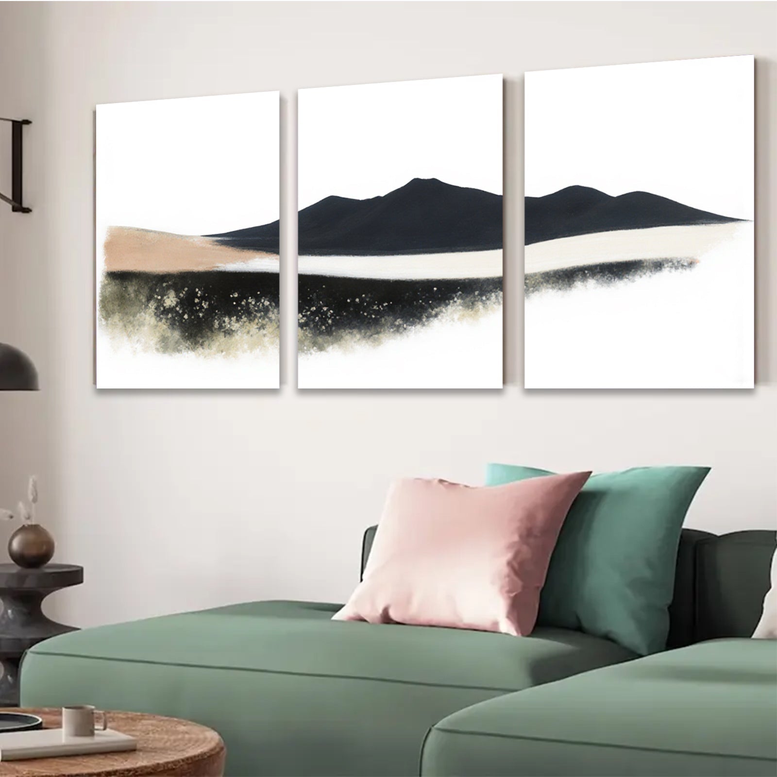 2D flat 1pc minimalist mountainscape wall art for living room bedroom office modern farmhouse decor gallery wrapped canvas prints large size statement piece