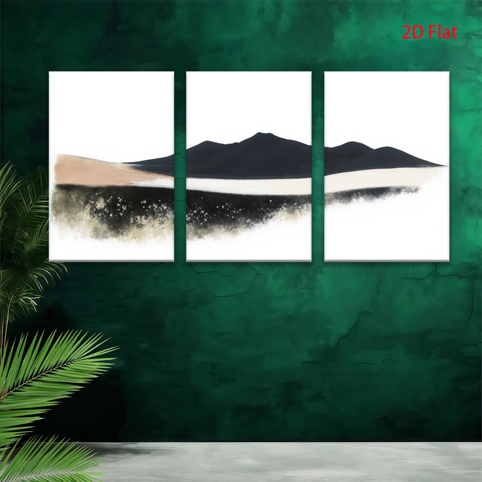 2D flat 1pc minimalist mountainscape wall art for living room bedroom office modern farmhouse decor gallery wrapped canvas prints large size statement piece