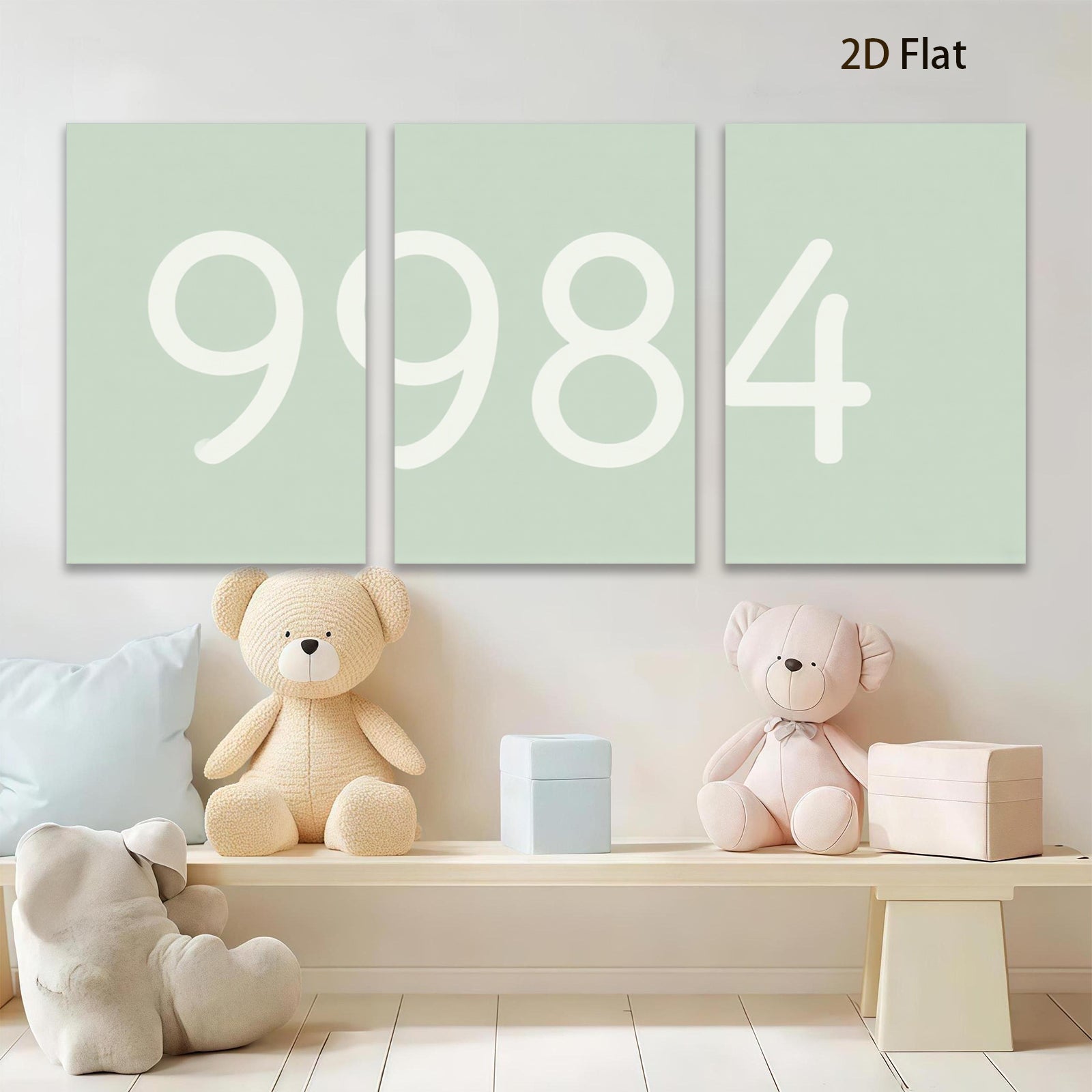 2D flat 1pc minimalist number nine artwork modern wall decor living room bedroom office canvas print farmhouse style inspirational poster gallery wrapped ready to hang large size