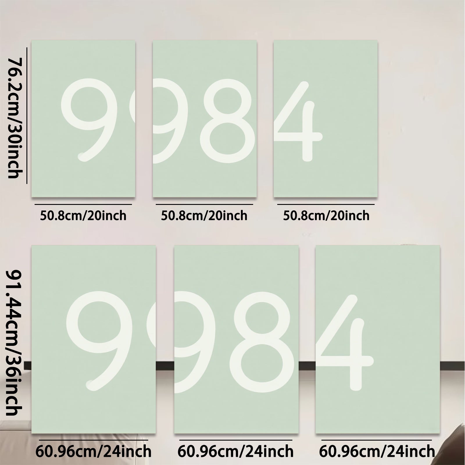 2D flat 1pc minimalist number nine artwork modern wall decor living room bedroom office canvas print farmhouse style inspirational poster gallery wrapped ready to hang large size