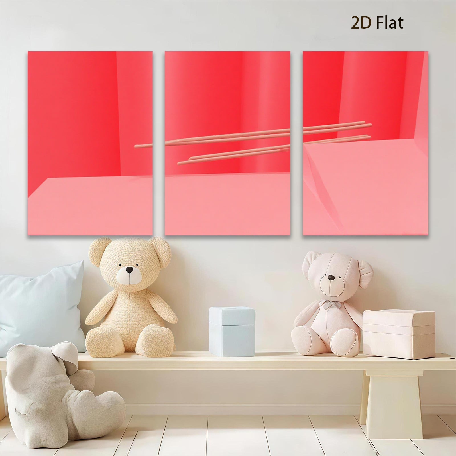 2D flat 1pc minimalist red abstract wall art modern home decor living room bedroom gallery wrapped canvas print farmhouse style statement piece trending now